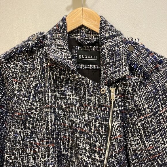 Eloquii woman’s black and white and blue tweed jacket - Picture 9 of 12